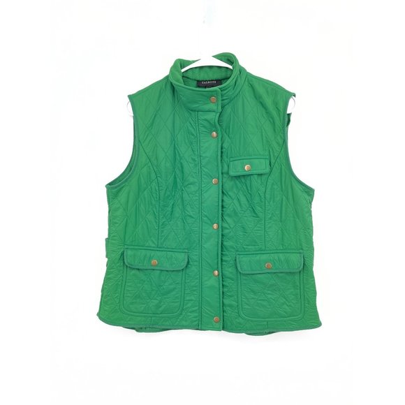 Talbots Jackets & Blazers - Talbots Size L Kelly Green Diamond Quilted Vest